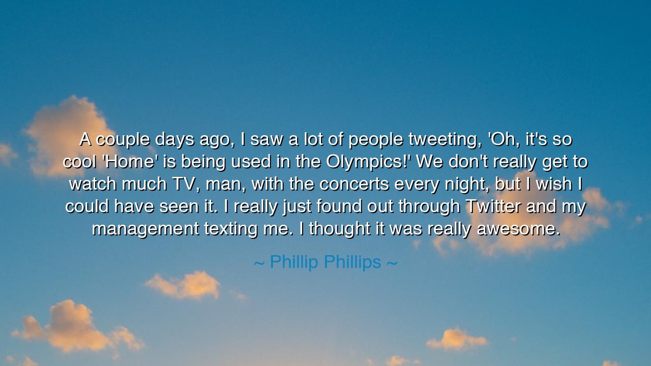 A couple days ago, I saw a lot of people tweeting, 'Oh, it's so