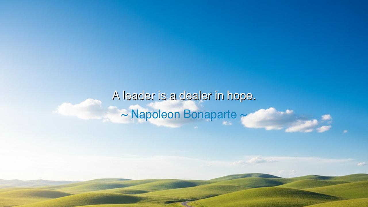 A leader is a dealer in hope.
