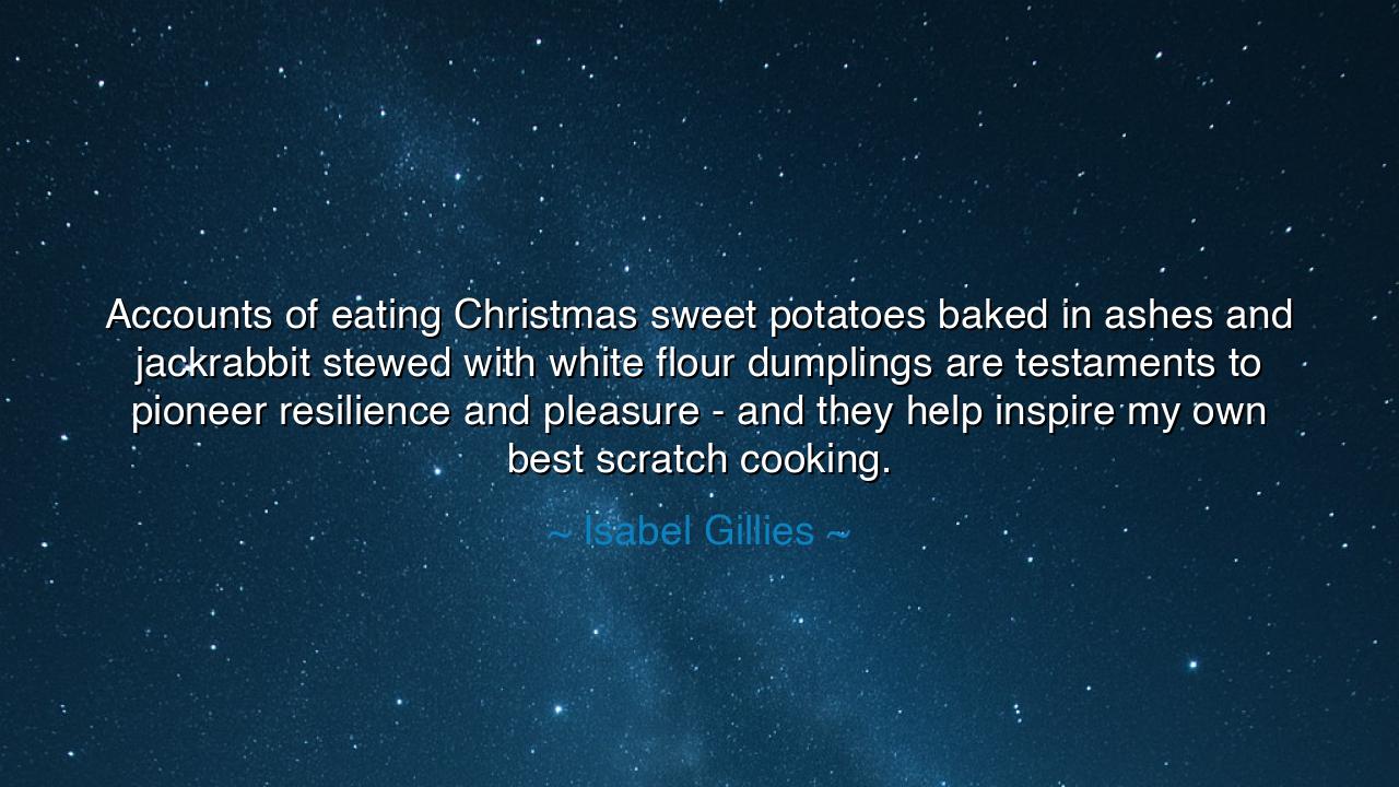 Accounts of eating Christmas sweet potatoes baked in ashes and