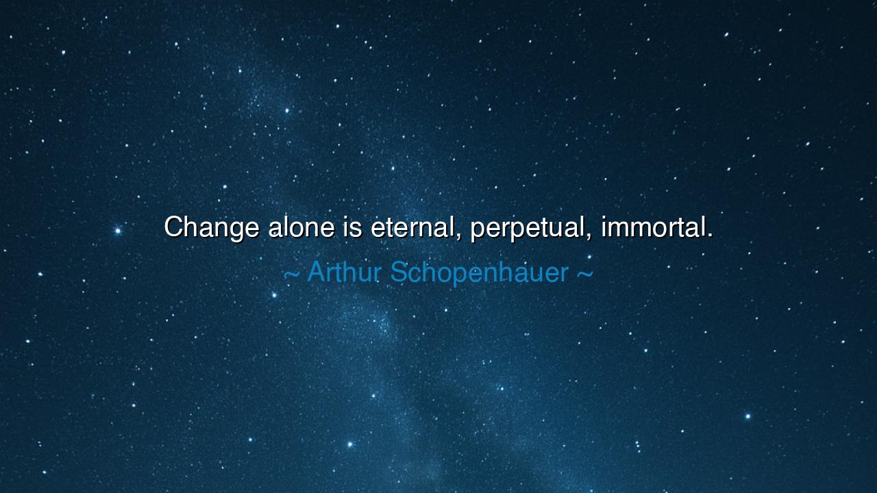 Change alone is eternal, perpetual, immortal.