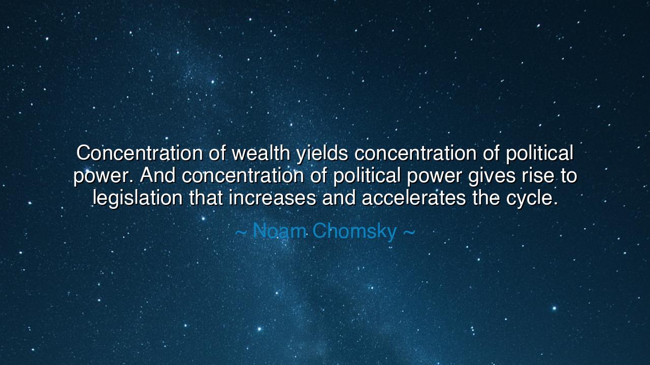 Concentration of wealth yields concentration of political power.