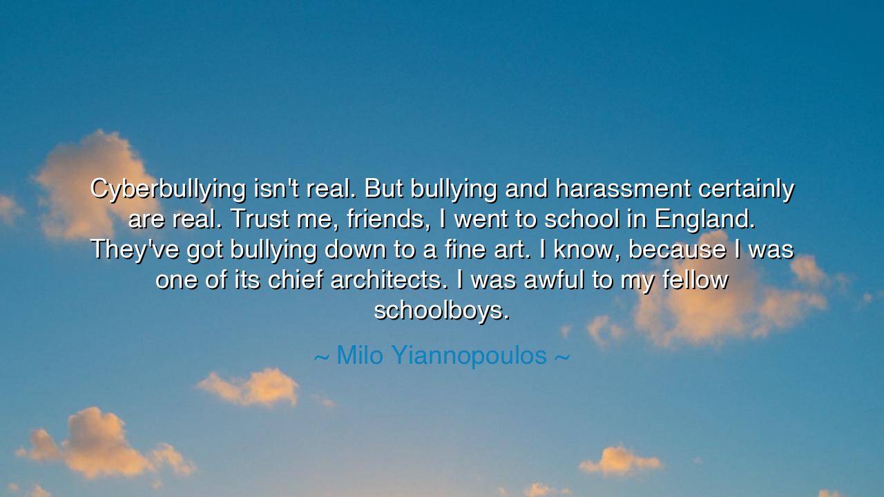 Cyberbullying isn't real. But bullying and harassment certainly