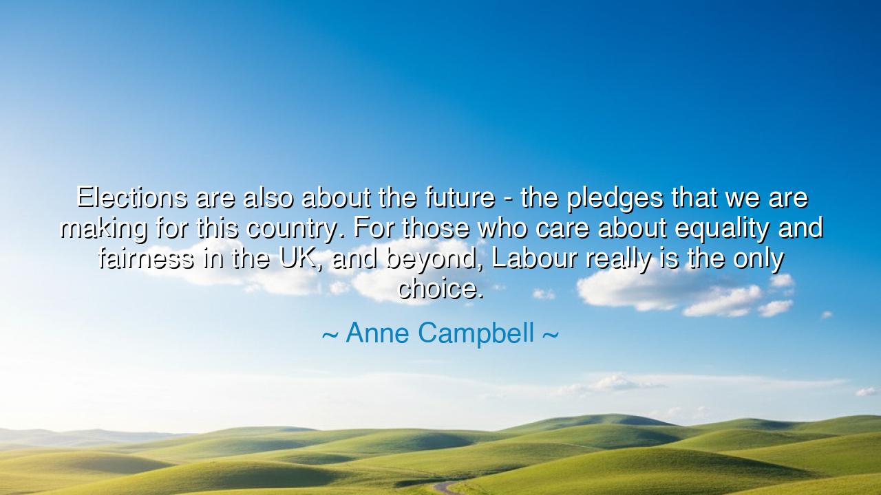 Elections are also about the future - the pledges that we are