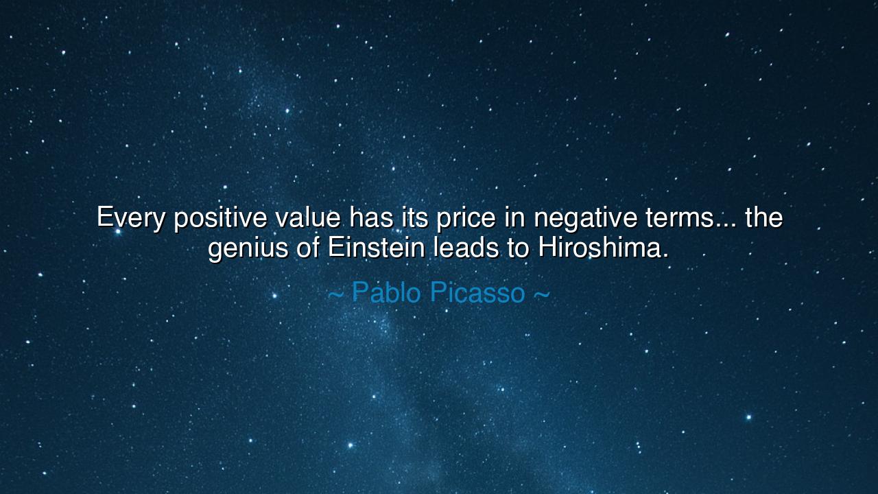 Every positive value has its price in negative terms... the