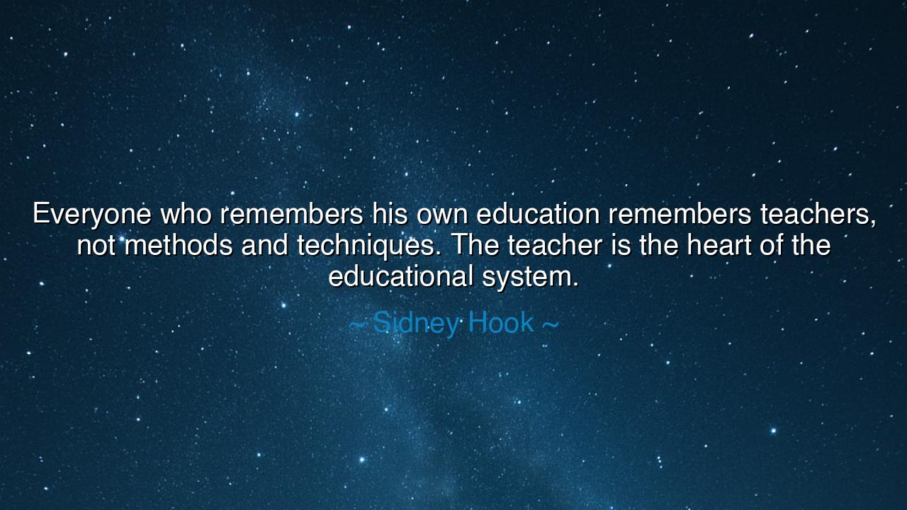 Everyone who remembers his own education remembers teachers, not