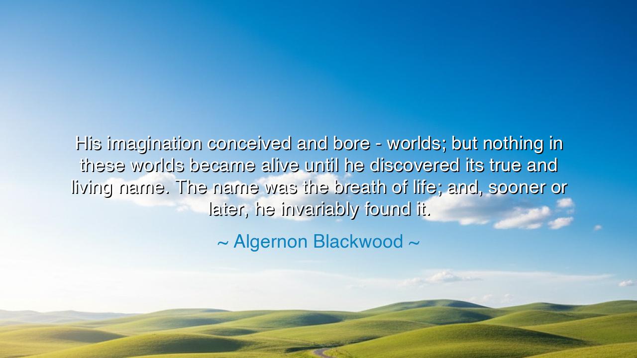 His imagination conceived and bore - worlds; but nothing in these