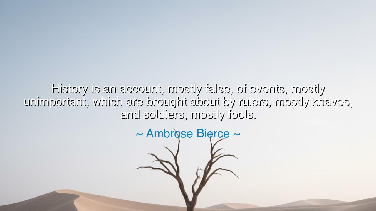 History is an account, mostly false, of events, mostly