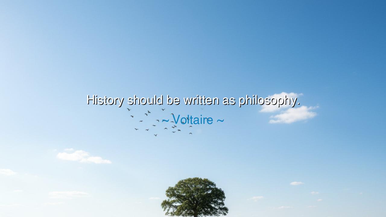 History should be written as philosophy.
