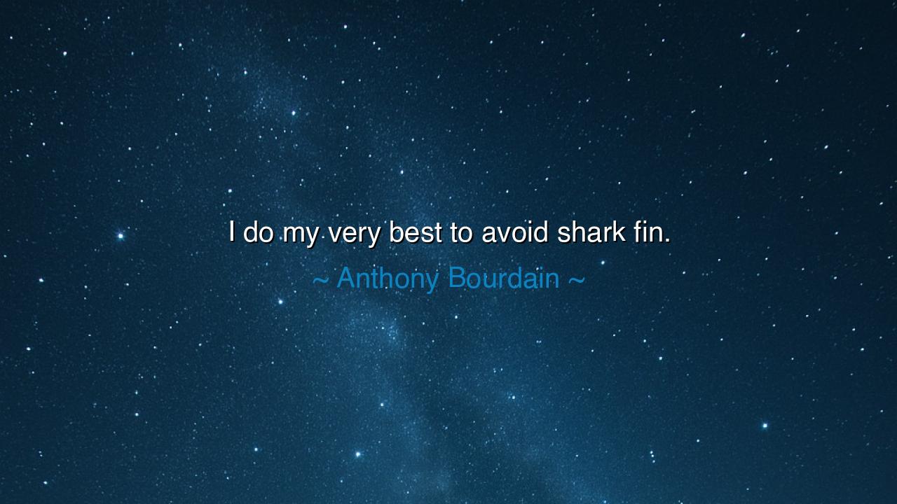 I do my very best to avoid shark fin.