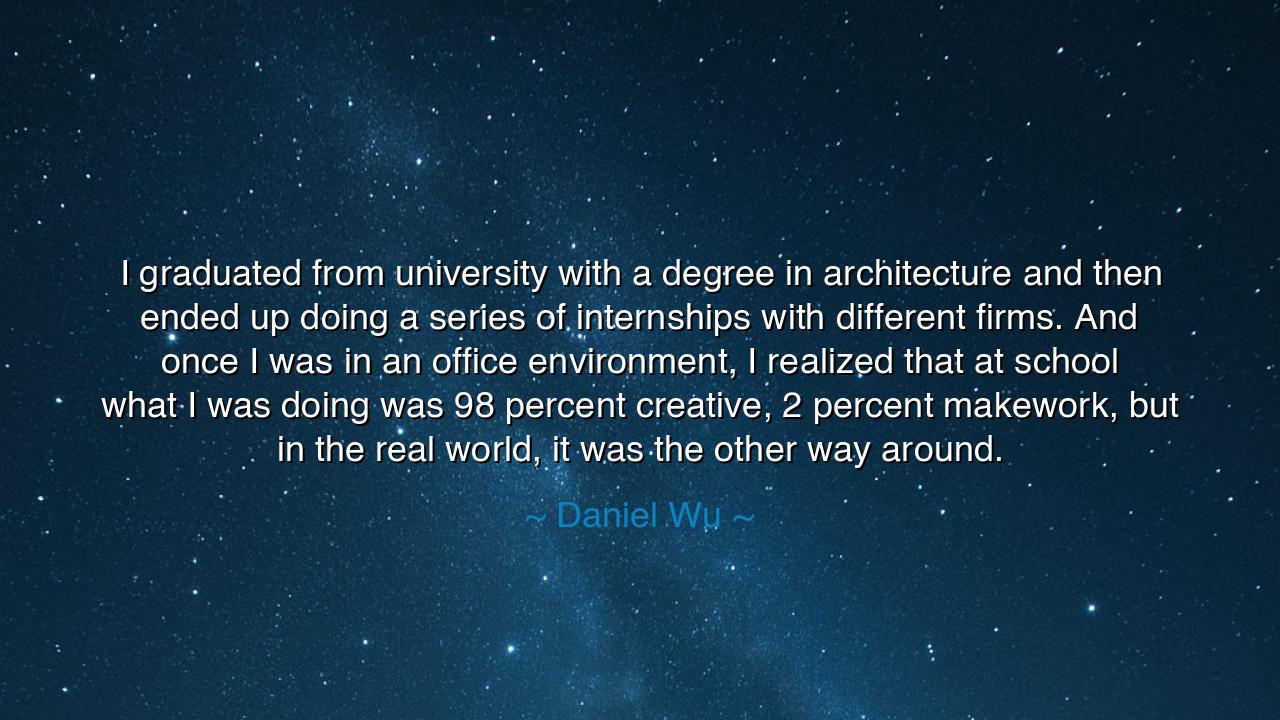 I graduated from university with a degree in architecture and