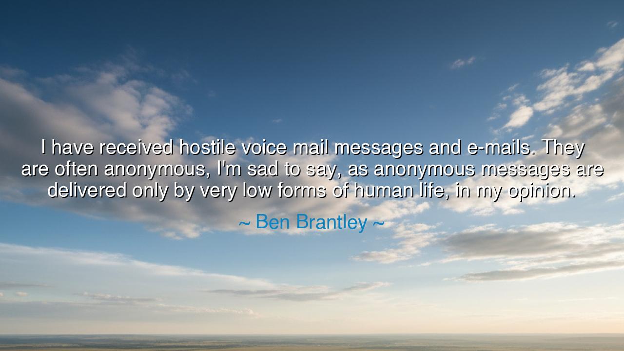 I have received hostile voice mail messages and e-mails. They are