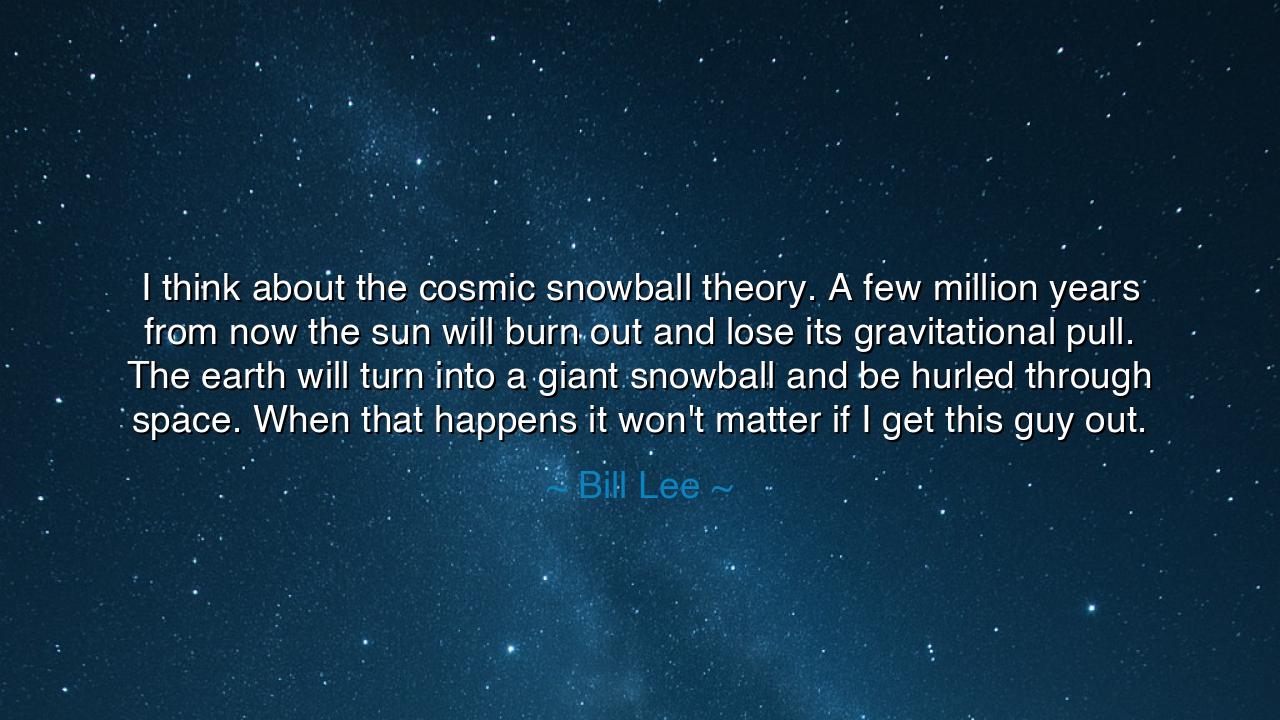 I think about the cosmic snowball theory. A few million years