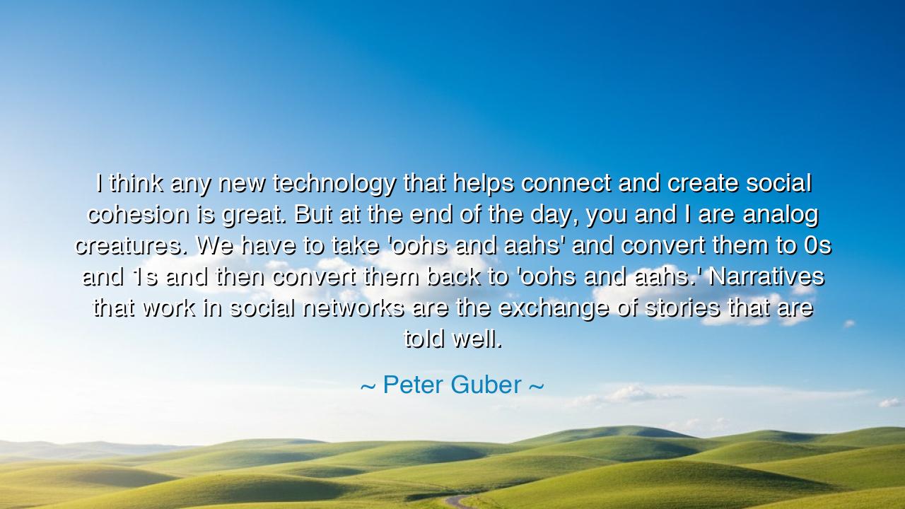 I think any new technology that helps connect and create social