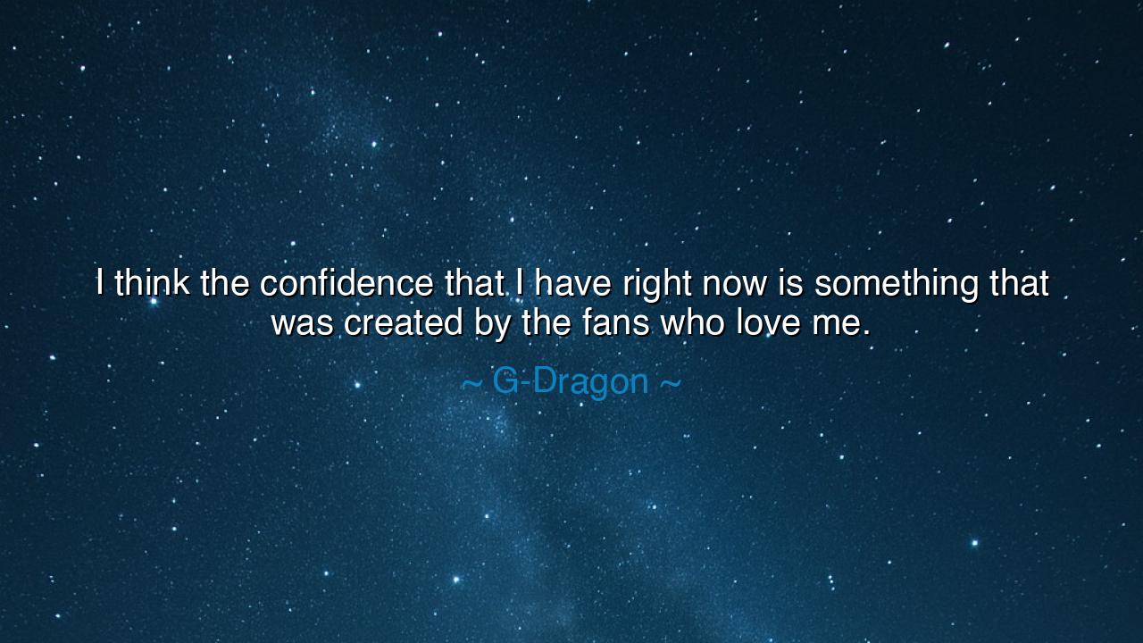 I think the confidence that I have right now is something that
