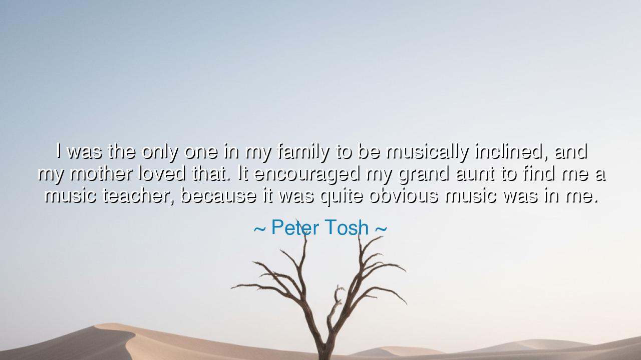 I was the only one in my family to be musically inclined, and my