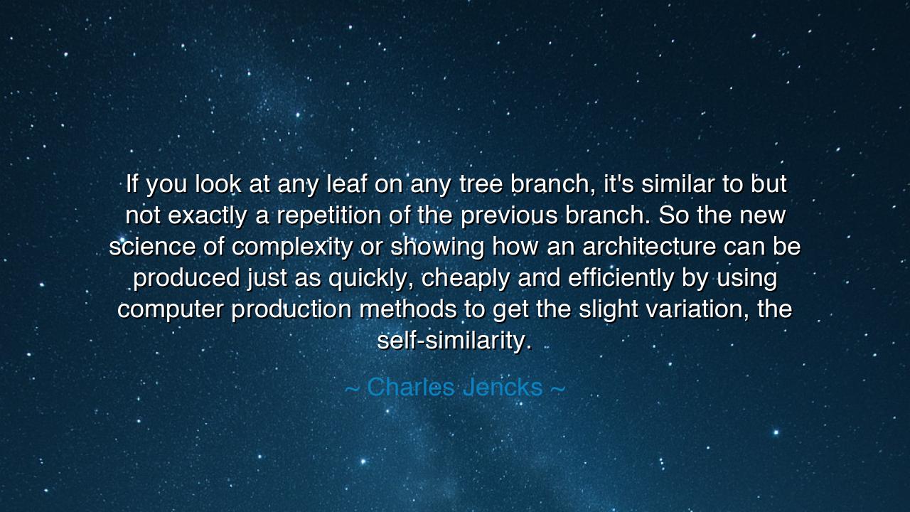 If you look at any leaf on any tree branch, it's similar to but