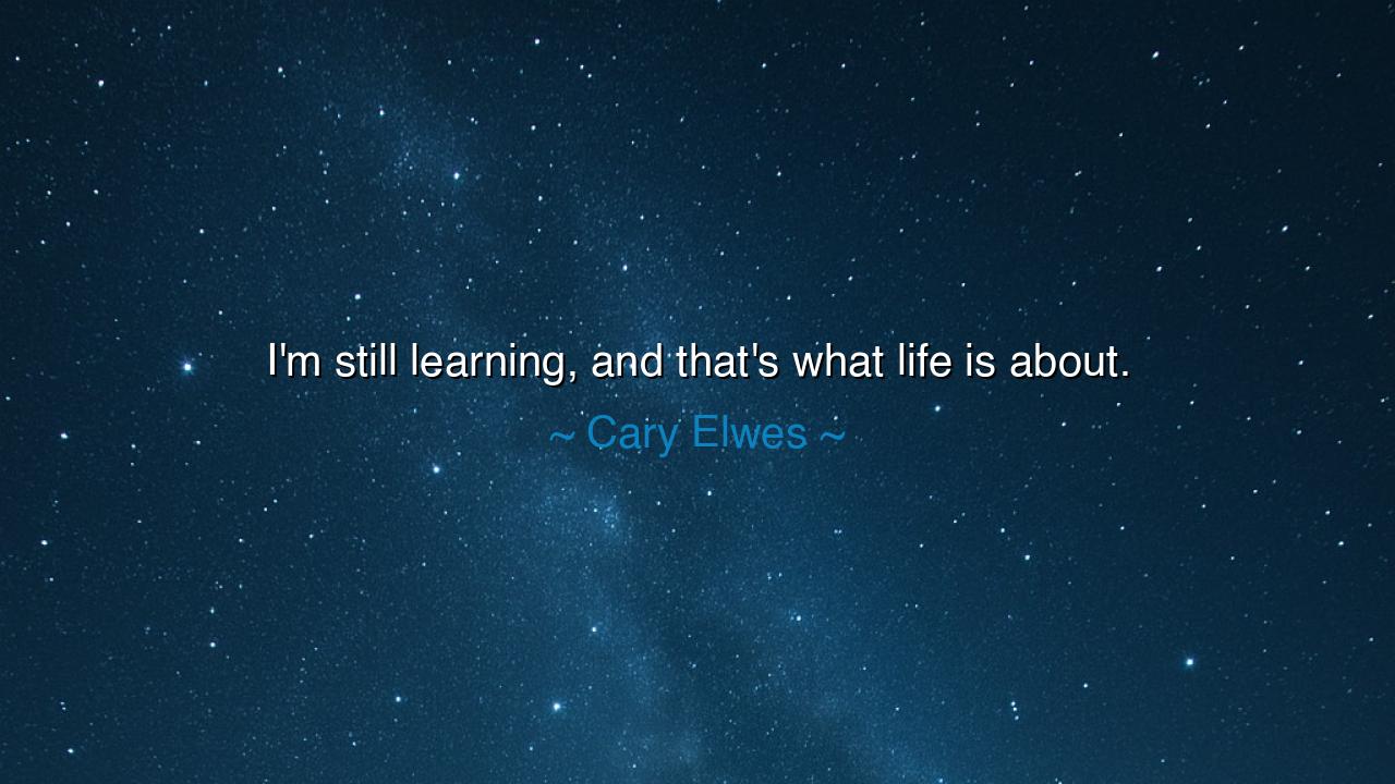 I'm still learning, and that's what life is about.