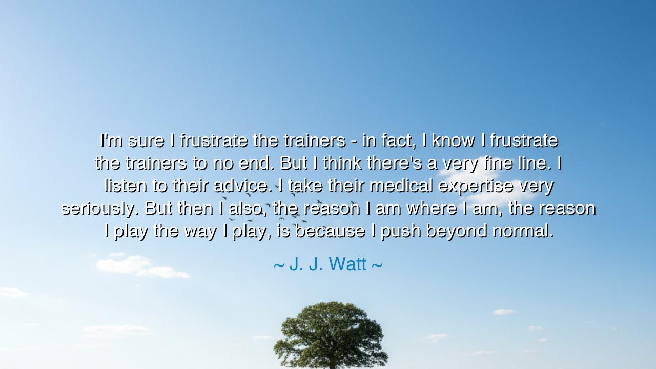 I'm sure I frustrate the trainers - in fact, I know I frustrate