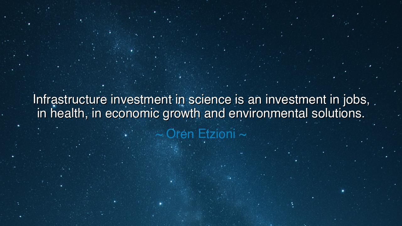 Infrastructure investment in science is an investment in jobs, in