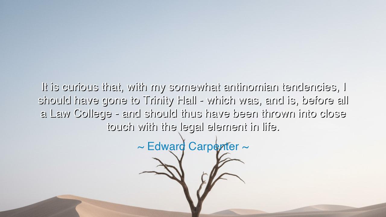 It is curious that, with my somewhat antinomian tendencies, I
