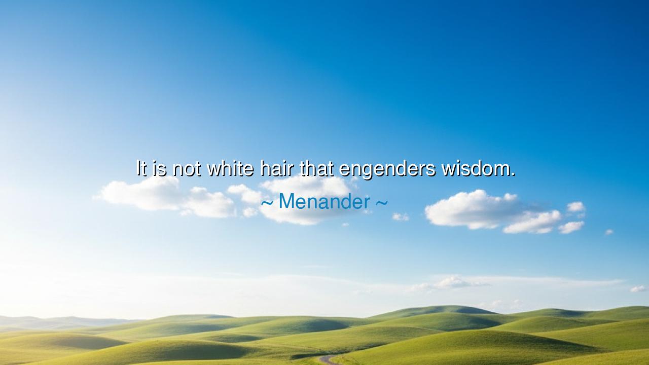 It is not white hair that engenders wisdom.