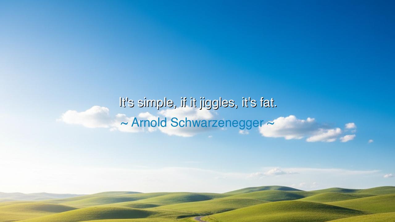 It's simple, if it jiggles, it's fat.