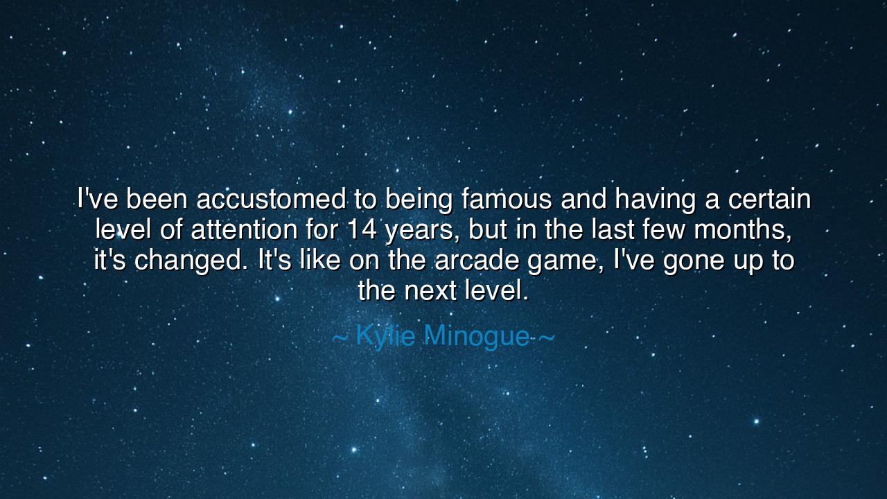 I've been accustomed to being famous and having a certain level