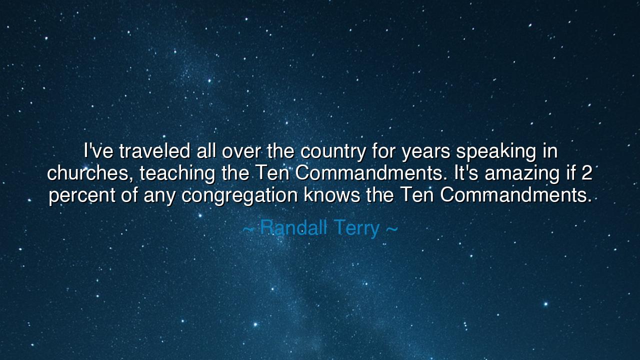 I've traveled all over the country for years speaking in