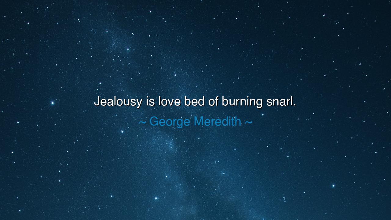 Jealousy is love bed of burning snarl.