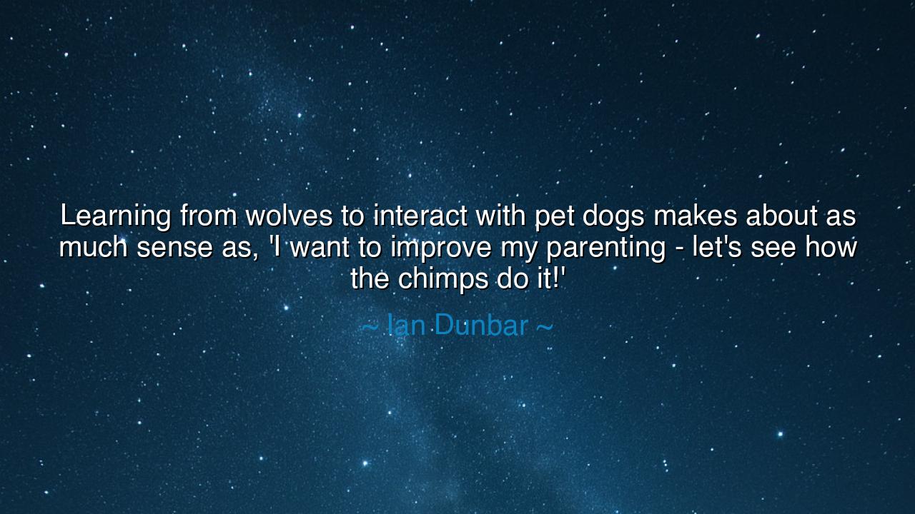 Learning from wolves to interact with pet dogs makes about as