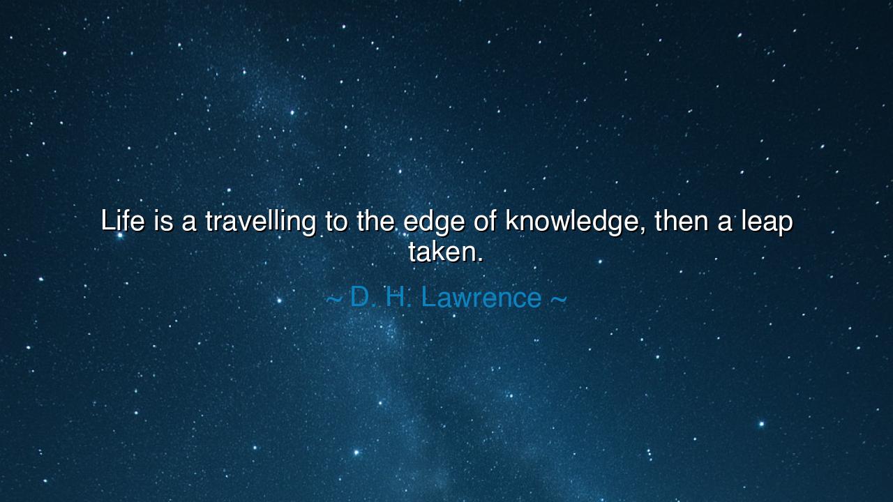 Life is a travelling to the edge of knowledge, then a leap taken.