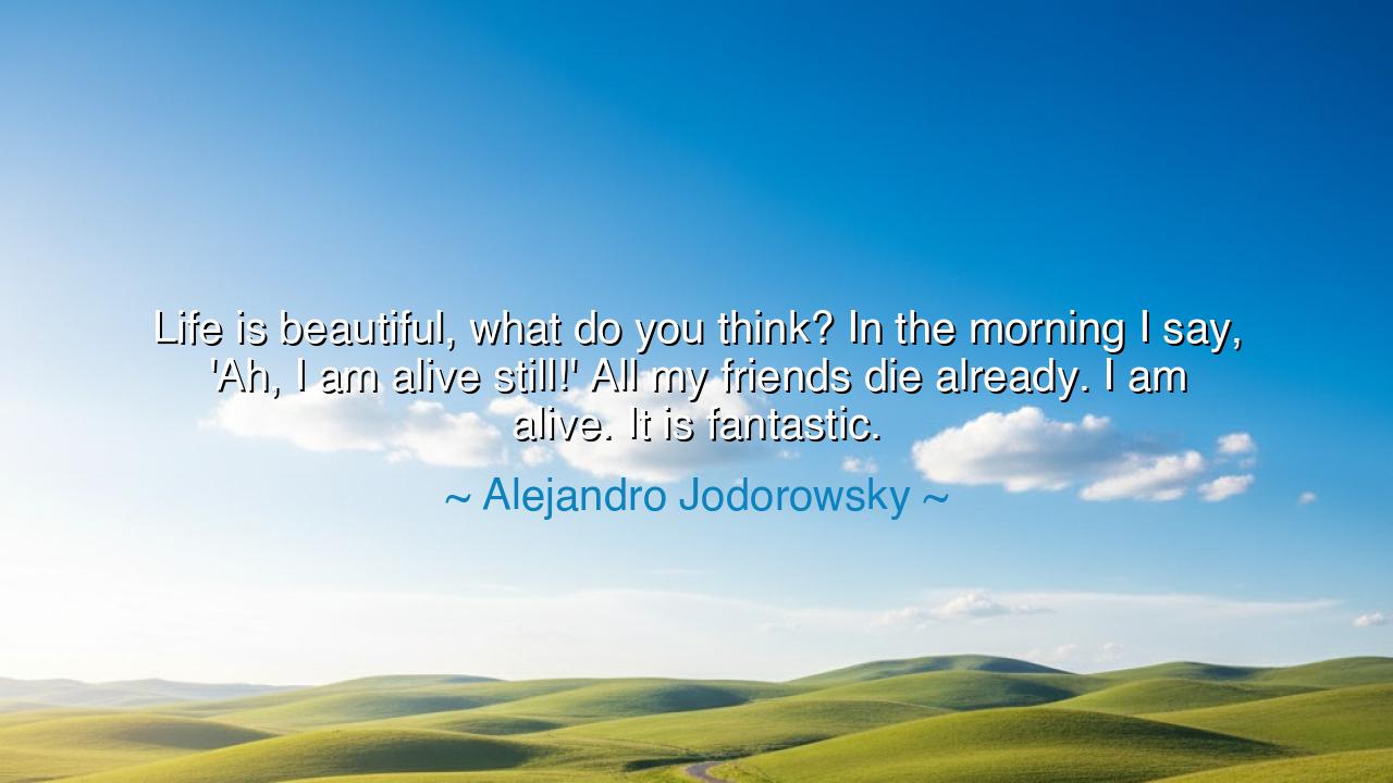 Life is beautiful, what do you think? In the morning I say, 'Ah