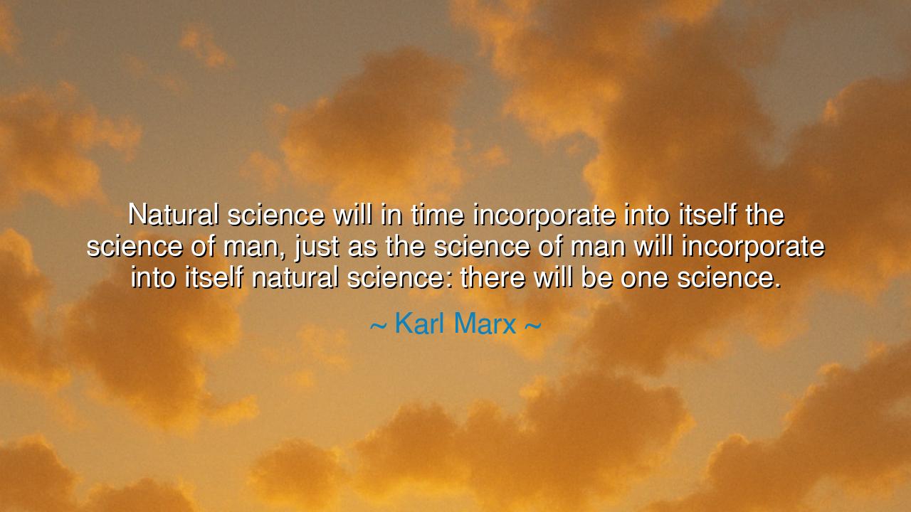 Natural science will in time incorporate into itself the science