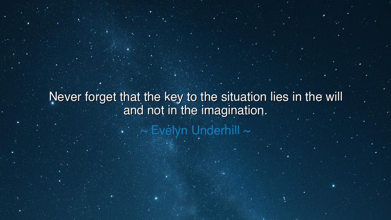 Never forget that the key to the situation lies in the will and