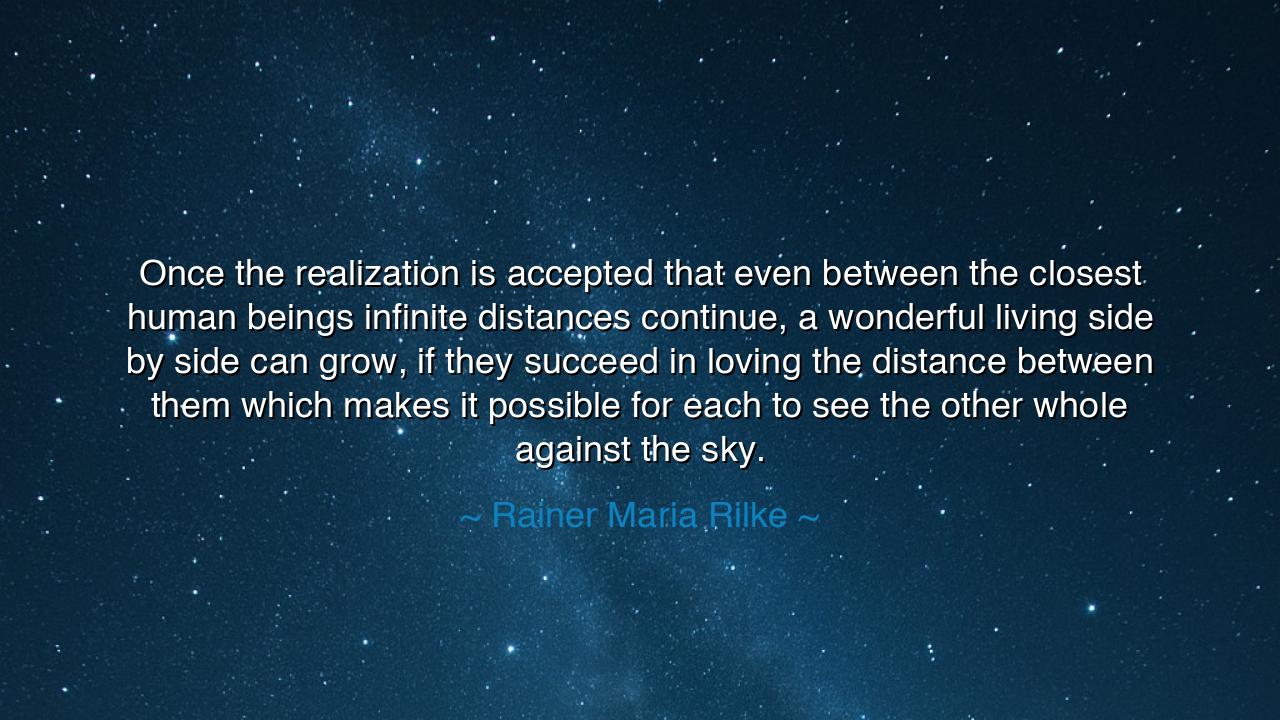 Once the realization is accepted that even between the closest