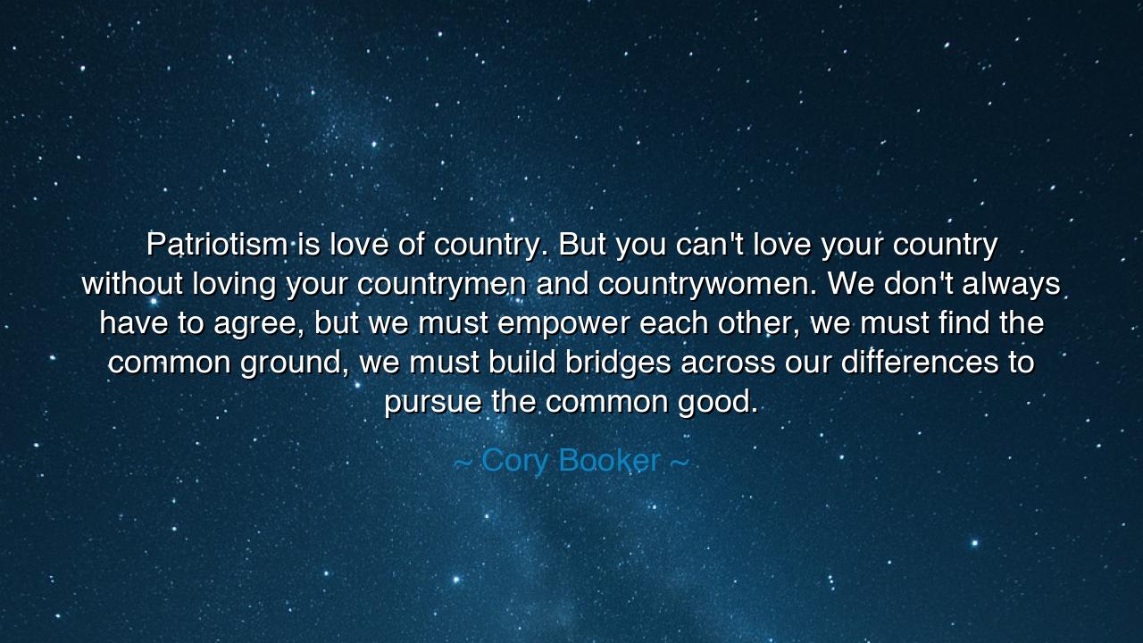 Patriotism is love of country. But you can't love your country