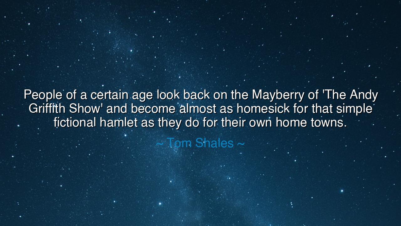 People of a certain age look back on the Mayberry of 'The Andy