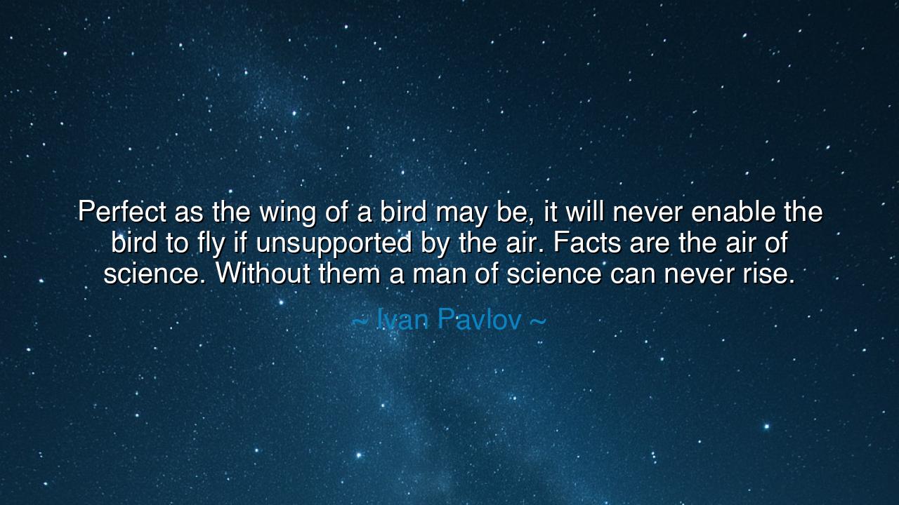 Perfect as the wing of a bird may be, it will never enable the