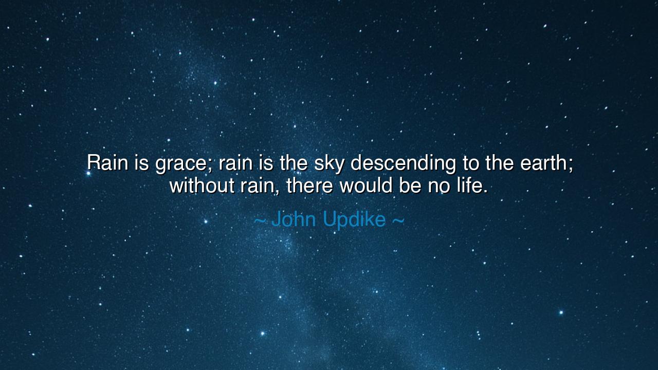 Rain is grace; rain is the sky descending to the earth; without