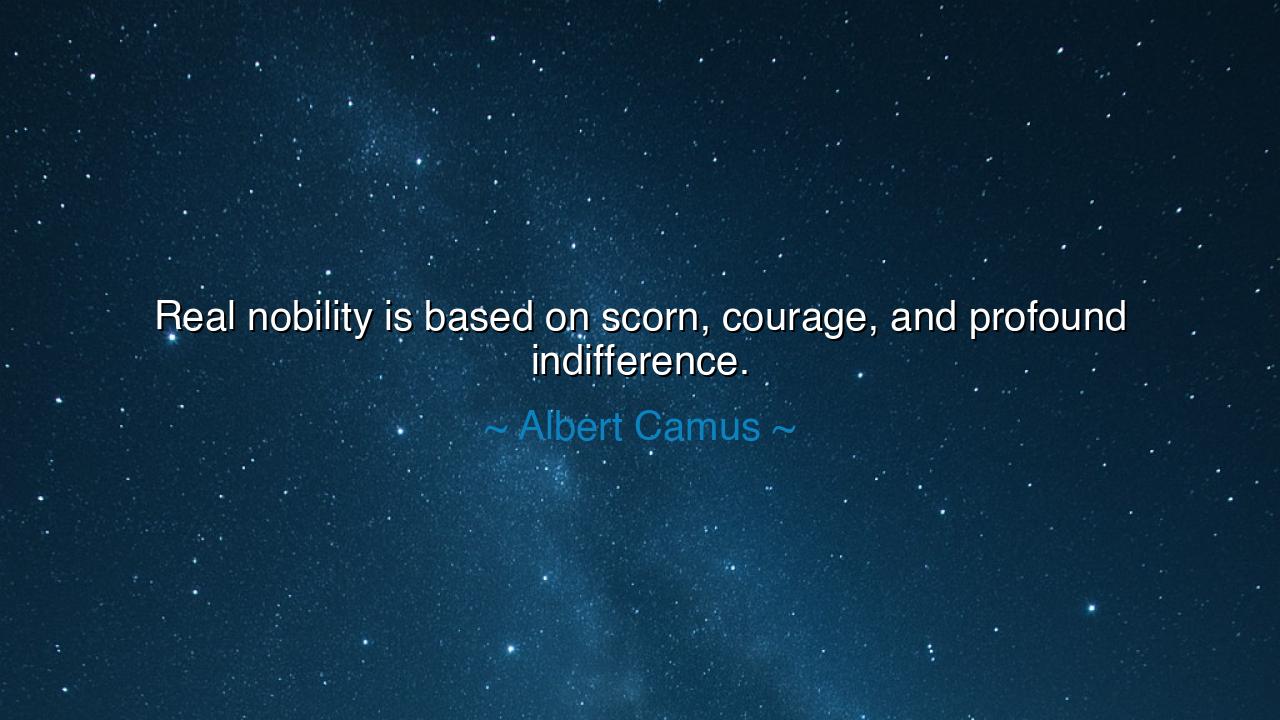 Real nobility is based on scorn, courage, and profound