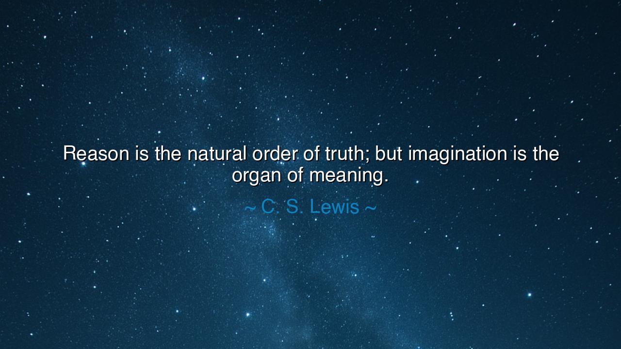 Reason is the natural order of truth; but imagination is the
