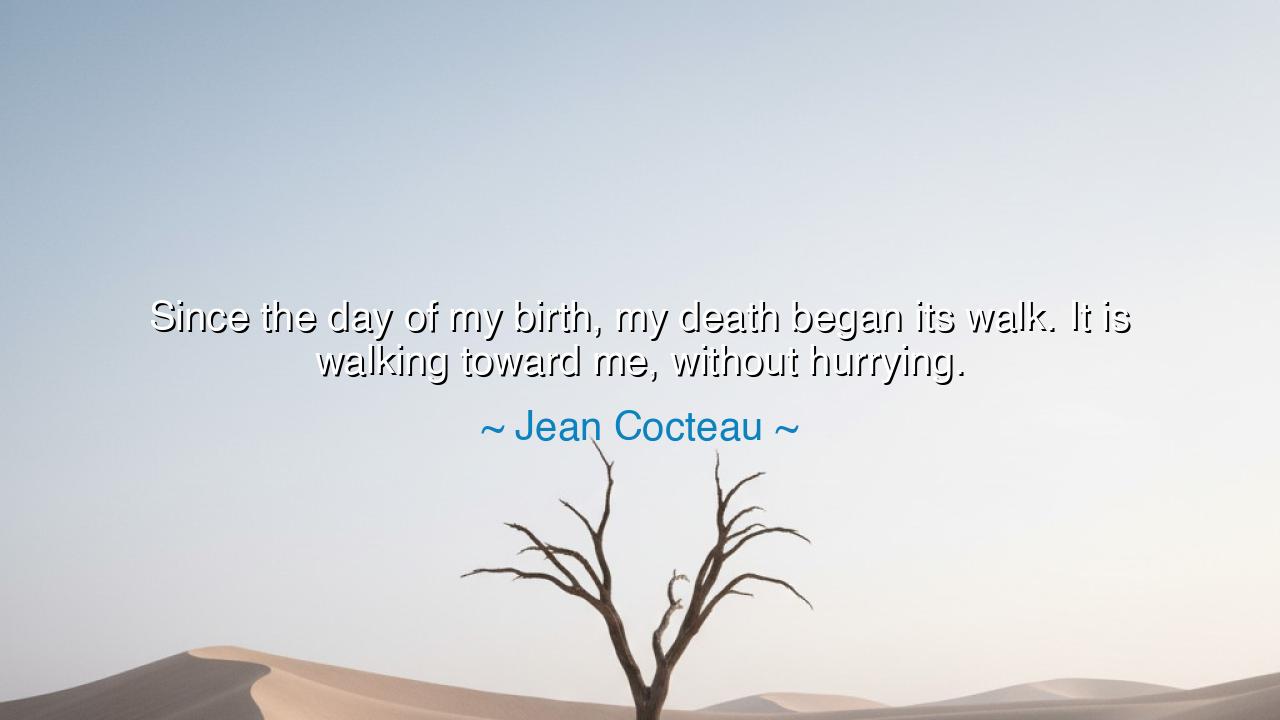 Since the day of my birth, my death began its walk. It is walking