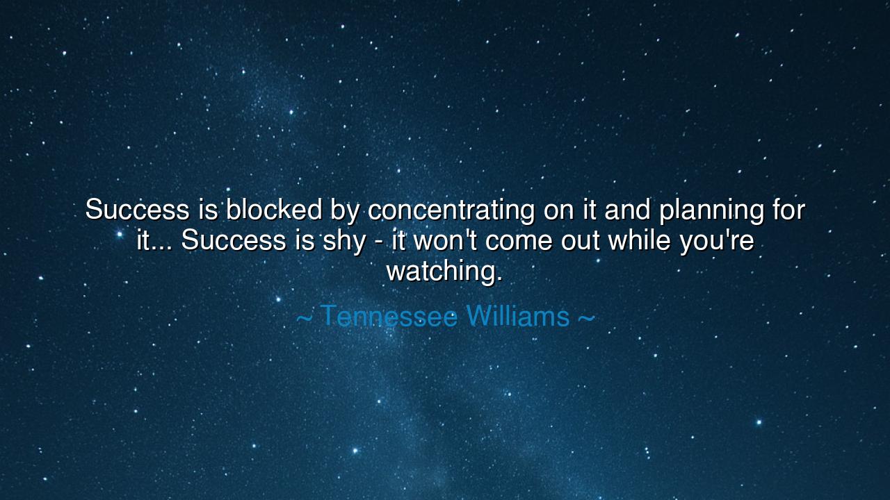 Success is blocked by concentrating on it and planning for it...