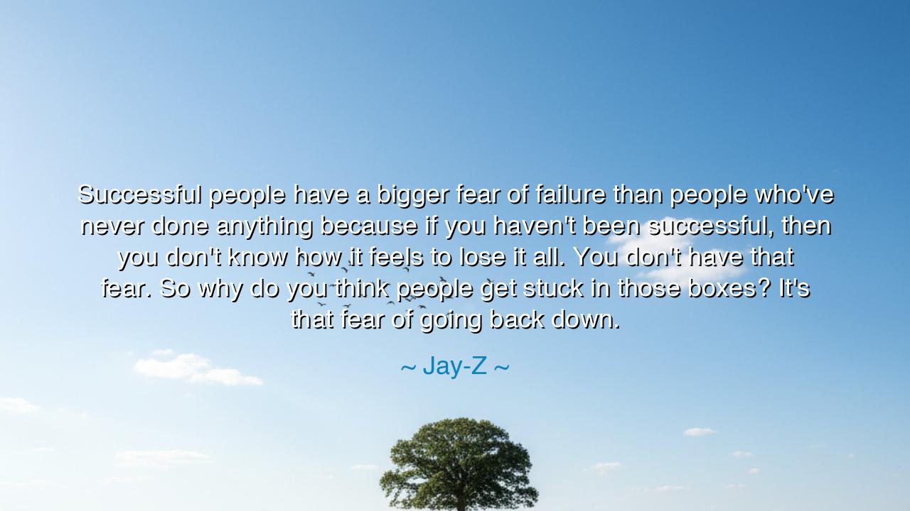 Successful people have a bigger fear of failure than people
