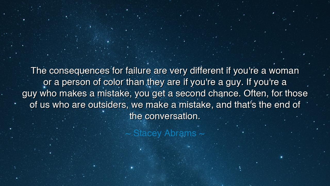 The consequences for failure are very different if you're a woman