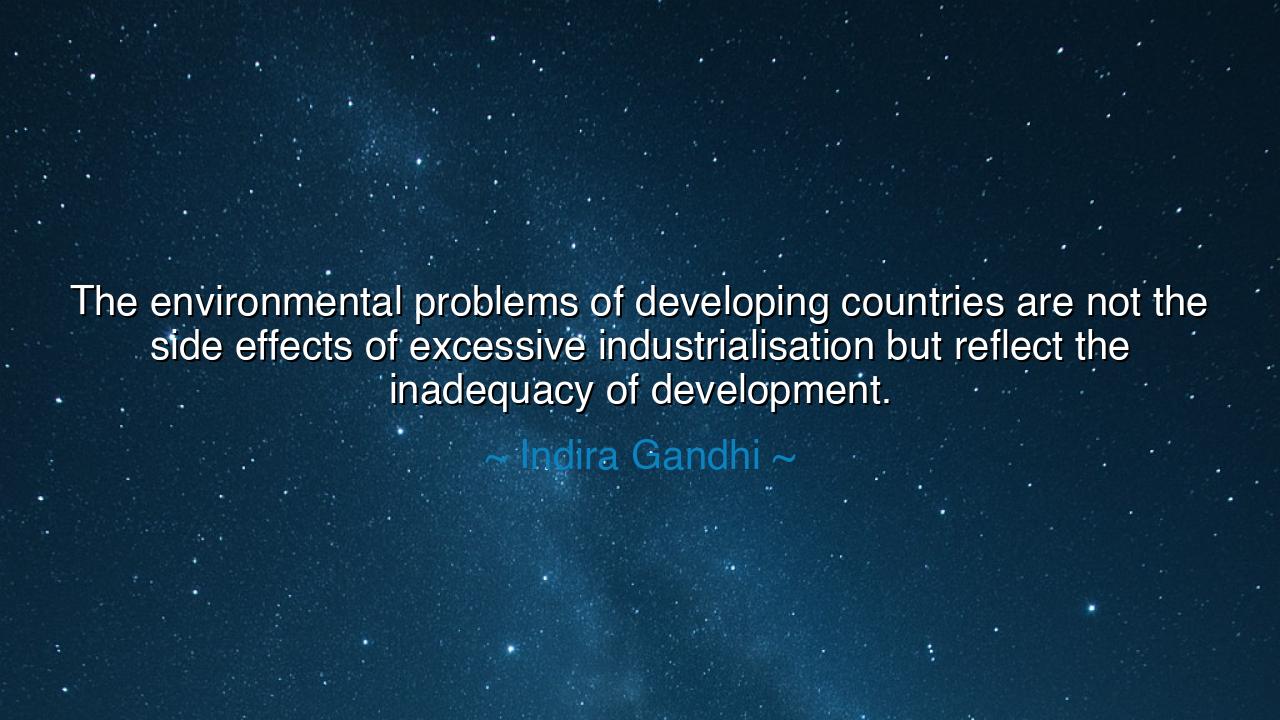 The environmental problems of developing countries are not the