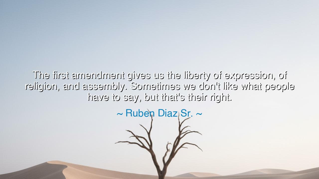 The first amendment gives us the liberty of expression, of