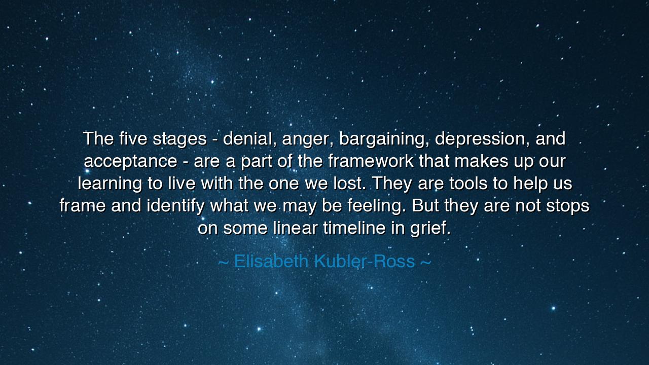 The five stages - denial, anger, bargaining, depression, and