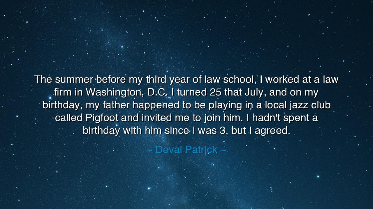 The summer before my third year of law school, I worked at a law
