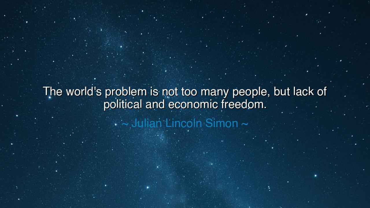 The world's problem is not too many people, but lack of political